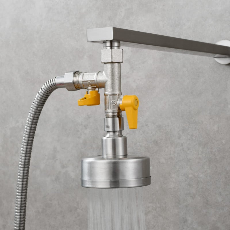 CIENCIA Brass Water Diverter 3 Way Shower Diverter Valve T Adapter Shower Head Shut-Off Valve for Showerhead and Shower Hose, DSF009 - Image 2